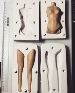 Ref.259-Kit de moldes corpo completo feminino escal 1/6 coleção humaninhos (26,5 a 27centimentros de altura fora do molde )