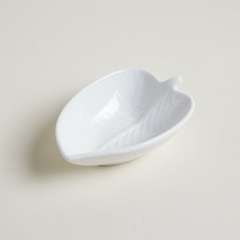 BOWL DE PORCELANA HOJA13X9CM