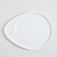 BANDEJA CERAMICA BLANCA OVAL 37.5X29 MIK