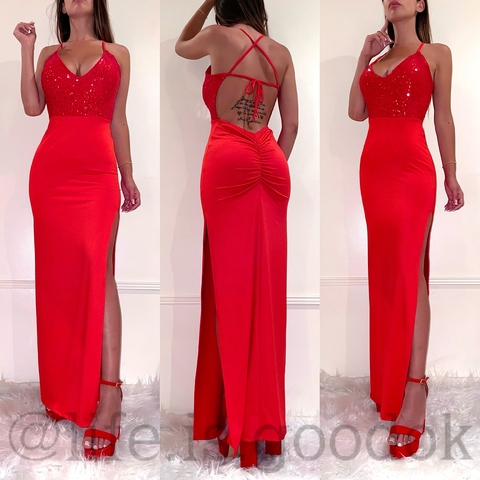 Vestido Largo Milena Rojo