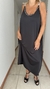 Vestido Atenas seda fría negro con strass y bretel cadena super amplio - comprar online