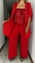 Mono Bley de Crepe rojo elastizado con lentejuelas roja - comprar online