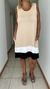 Vestido Mar de modal tri color beige, blanco y negro con bolsillos - comprar online