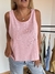 Musculosa Lola de lino elastizado rosa - tienda online