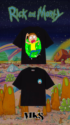 CAMISETA PREMIUM RICK E MORTY - ESTAMPA NAS COSTAS E NA FRENTE