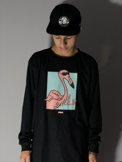 Feminino Novo Flamingo Imprimir Camisas Blusa De Mangas Compridas