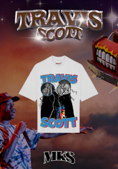 CAMISETA PREMIUM TRAVIS SCOTT BLUE LETTERS