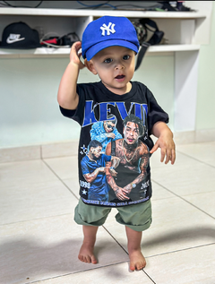 CAMISETA INFANTIL - MC KEVIN LETRA AZUL - comprar online