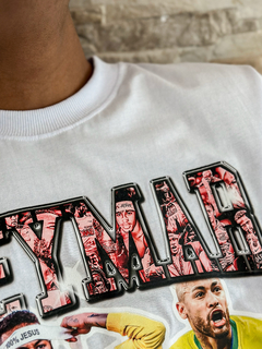 CAMISETA PREMIUM MKS - NEYMAR JR '' TODOS OS CLUBES '' LETRAS VERMELHAS - MKS