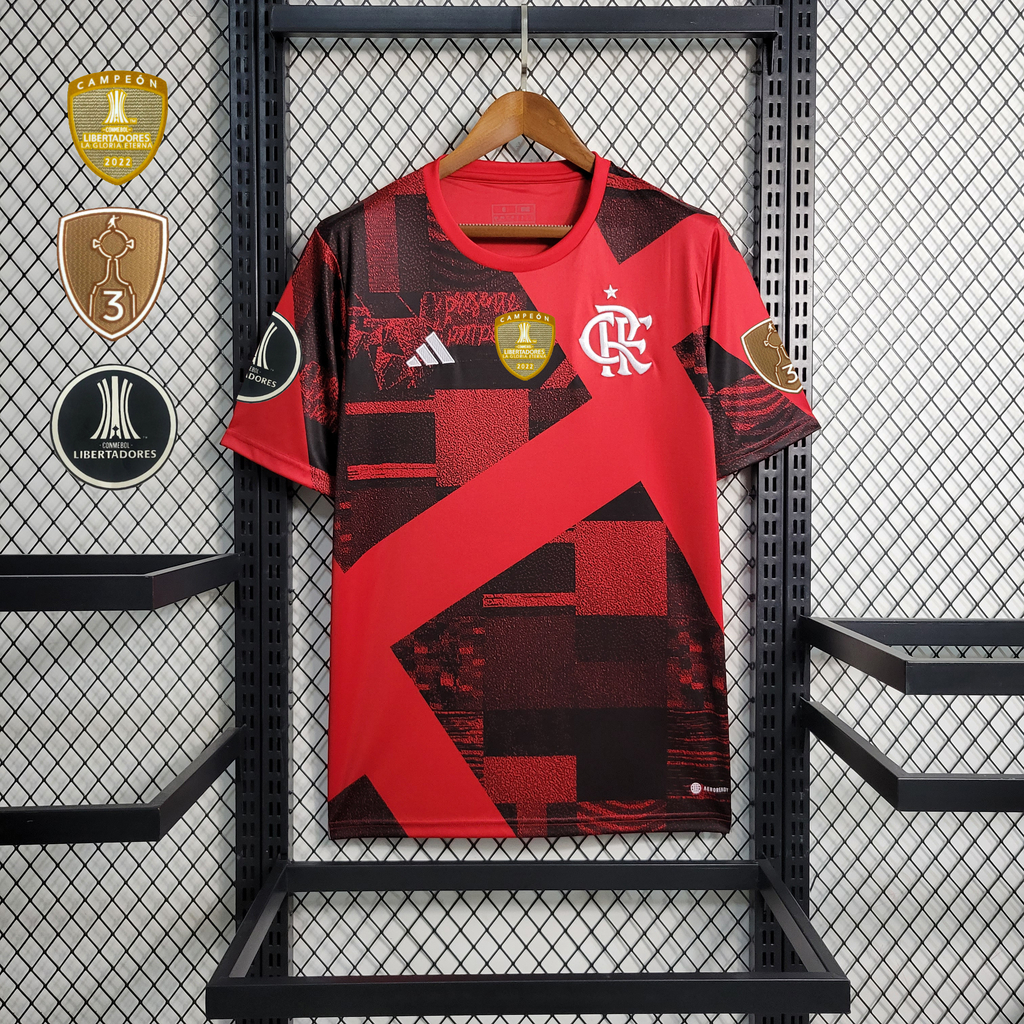 Camisa Flamengo Pré-Jogo Todos Patchs - 23/24