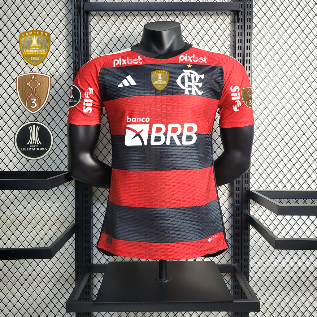 Camisa Flamengo Jogador Todos Patrocínios e Patchs - 23/24