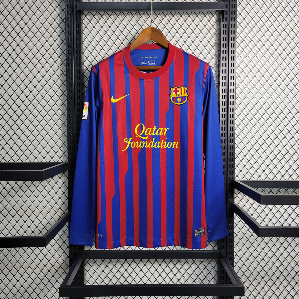 Camisa Retro Barcelona Manga Longa 11 12