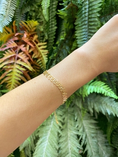 Pulseira Folhas - Banhado a Ouro - comprar online