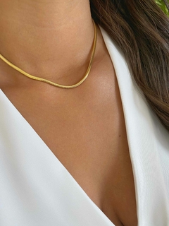 Choker Snake Maleável com Extensor - Banhado a Ouro 22k - loja online