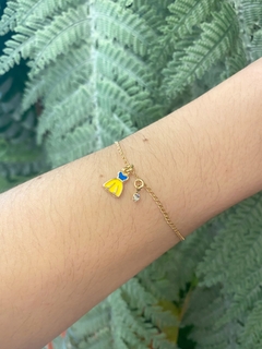 Pulseira Infantil Branca de Neve com Zircônia - Banhado a Ouro - comprar online