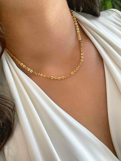 Choker Elos Círculos Lisos - Banhado a Ouro