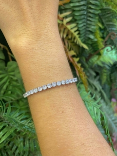 Pulseira Riviera com Fecho Relógio - Banhado a Ródio Branco - comprar online