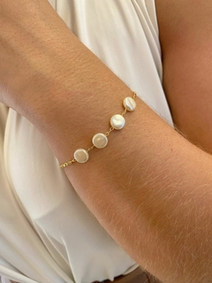 Pulseira 4 Pérolas - Banhado a Ouro - comprar online