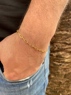 Pulseira Cartier - 3mm - 21cm - Banhado a Ouro 22k - Estilo Romano Semijoias 