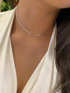 Choker Bolinhas Brilhantes - Banhado a Ródio Branco na internet