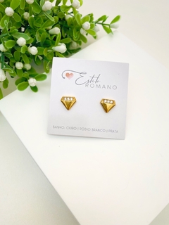 Brinco Diamante com Zircônias - Banhado a Ouro
