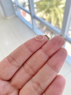 Piercing Argolinha Torção Liso em Aço Banhado a Ouro - Estilo Romano Semijoias 