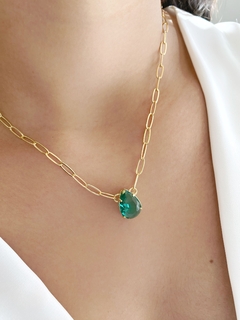 Imagem do Choker Elos com Zircônia Verde - Banhado a Ouro