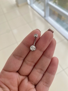 Piercing Umbigo Bolinha com Zircônia em Aço - comprar online