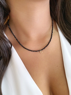 Choker Cristais Naturais Letra C - Banhado a Ouro