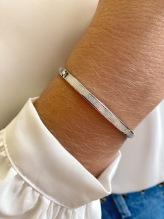 Bracelete Pai Nosso - Banhado a Ródio Branco