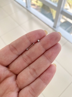 Piercing Reto Ponto de Luz 12mmx2mm em Aço