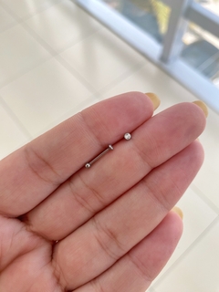 Piercing Reto Ponto de Luz 12mmx2mm em Aço - Estilo Romano Semijoias 