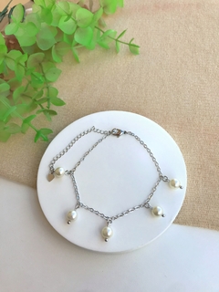 Pulseira de Pérolas - Banhado a Ródio Branco na internet