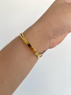 Imagem do Bracelete Círculo Cravejado com Pontos de Luz - Banhado a Ouro