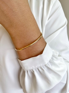 Bracelete Liso 3mm - Banhado a Ouro - Estilo Romano Semijoias 