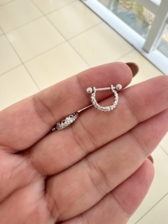 Piercing Argolinha Cravejada 2 Camadas Aço - comprar online