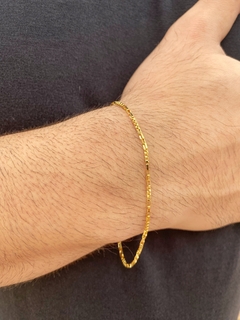 Pulseira Veneziana 3 por 1 - 21cm - Banhado a Ouro