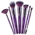 Kit ED005 Violet com 7 Pincéis Profissionais para Maquiagem - Macrilan - Ousada Make e Cosméticos
