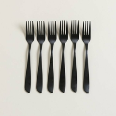 SET X 6 UTENSILIOS DE MESA LISBOA NEGRO MATE