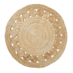 Alfombra Yute Redonda Modelo Circle 90cm Yute Artesanal