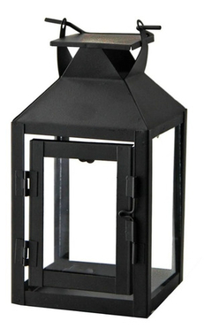 Farol De Metal Negro 28 Cm