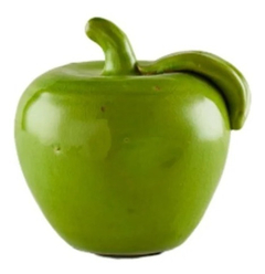 Manzana Verde De Cerámica Adorno 16 Cm