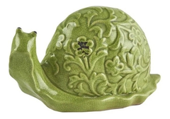 Figura Decorativa Caracol Verde 26 Cm