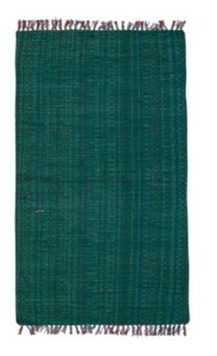 Alfombra De Algodón Verde Oscura Living Deco 60 X 90 Cm