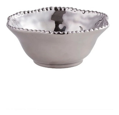 Bowl Perle Plateado Centro De Mesa Cerámica 16,5 Cm