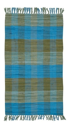 Alfombra De Algodón Chindi Cuadros Living Deco 70 X 120 Cm