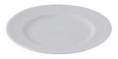 Plato Postre Labrado De Porcelana Blanco 21cm