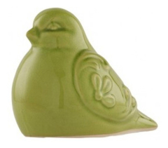 Pájaro Verde Figura Decorativa 14 Cm