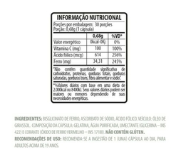 FERRO E VITAMINA C + ACIDO FOLICO 30CAPS BELT NUTRITION - comprar online