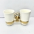 Suporte Escova E Pasta Dentes Vintage Dourado Ouro Porcelana 80705GP